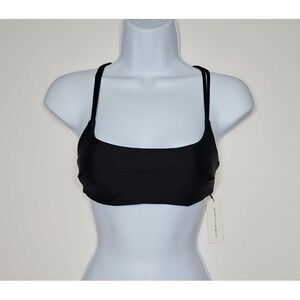 Unsubscribed Womens Black Strappy Bikini Top Macrame Back Size Medium NWT